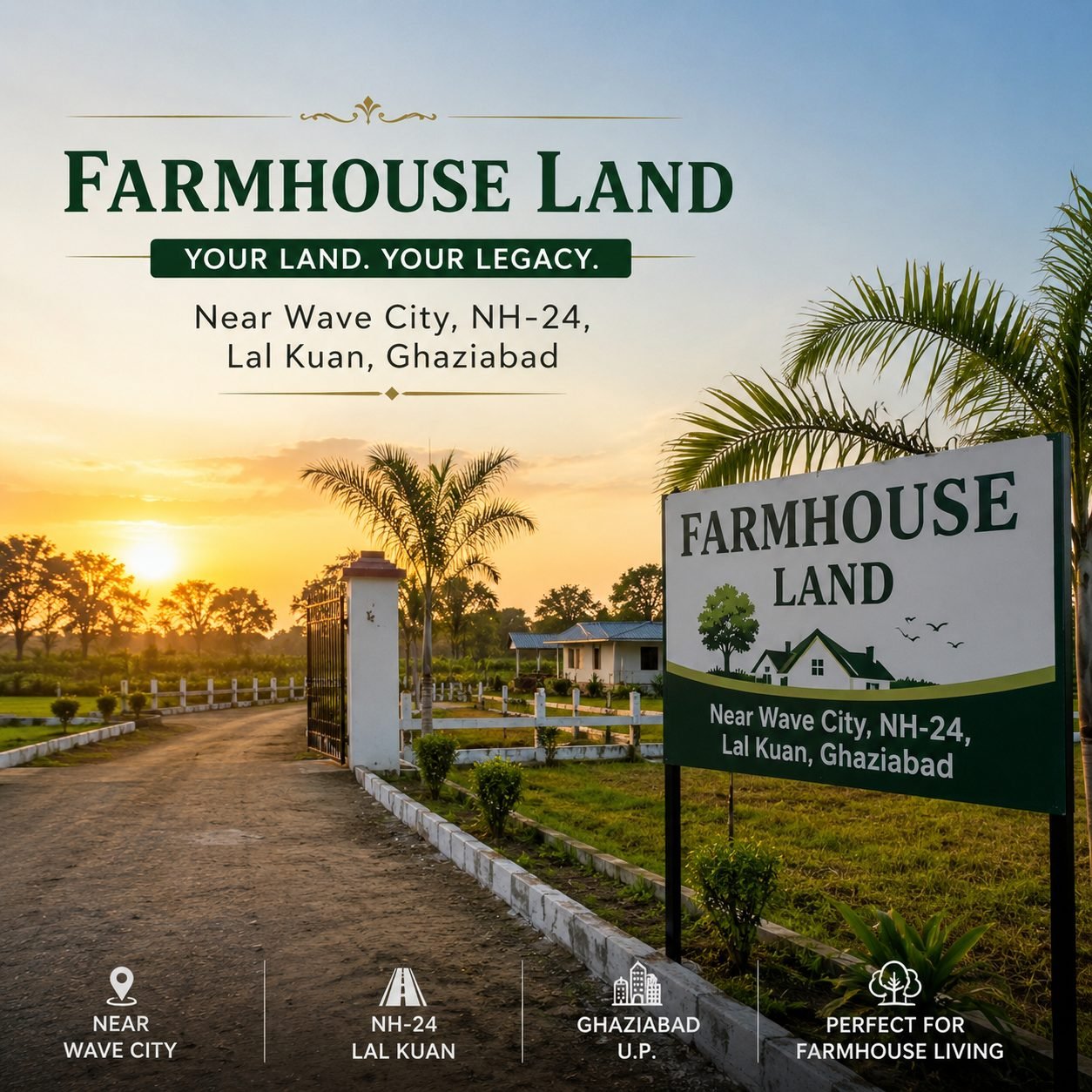 Nature Valley farmhouse land near Wave City